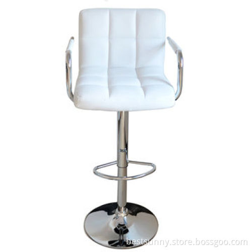 Bar stools, with PU seat and chromed base
